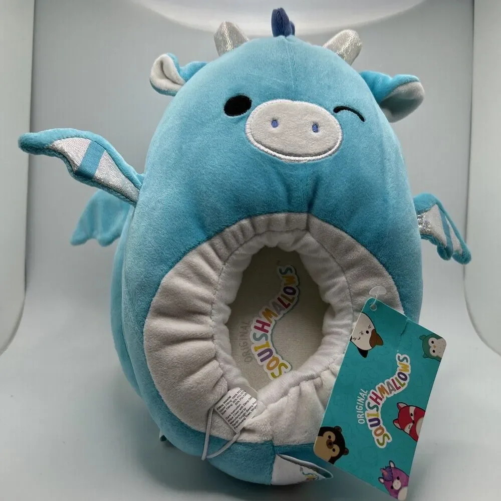 Squishmallows Slippers Tatiana The Dragon Blue Child Footwear Size 2-3 Comfort